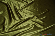 Load image into Gallery viewer, Charmeuse Satin | Silky Soft Satin | 60&quot; Wide | 3&quot;x3&quot; Sample Swatch Page | Fabric mytextilefabric Sample Swatches Olive 
