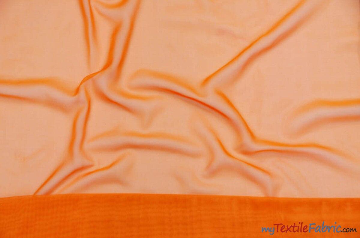 Double Georgette Fabric | 100% Polyester | 60" Wide | Multiple Colors | Poly Georgette Fabric | Fabric mytextilefabric Yards Orange