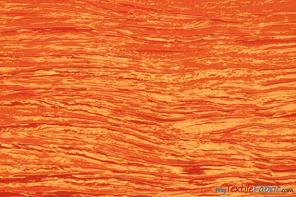 Crease Taffeta Fabric | Crush Taffeta | 52" Wide | Continuous Yards | Multiple Colors | Fabric mytextilefabric Yards Orange