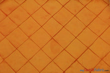 Load image into Gallery viewer, Taffeta Pintuck Fabric | 4&quot;x4&quot; Diamond | Diamond Taffeta Fabric | 58&quot; Wide | Multiple Colors | Wholesale Bolt | Fabric mytextilefabric Bolts Orange 
