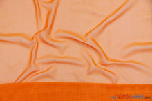 Load image into Gallery viewer, Chiffon Fabric | Super Soft &amp; Flowy | 60&quot; Wide | Wholesale Bolt | Multiple Colors | Fabric mytextilefabric Bolts Orange 
