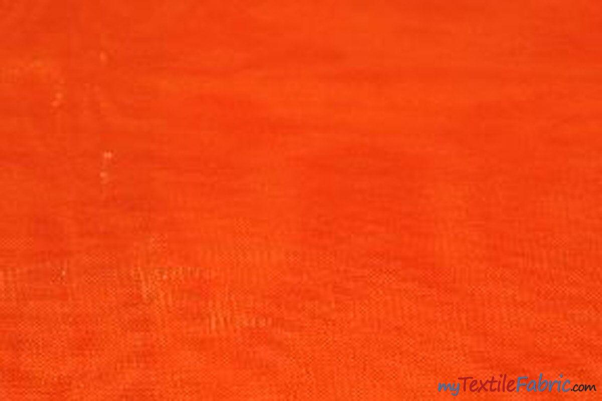 Crystal Organza Fabric | Sparkle Sheer Organza | 60" Wide | Continuous Yards | Multiple Colors | Fabric mytextilefabric Yards Orange