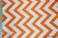 Load image into Gallery viewer, Chevron Satin Fabric | Chevron L&#39;amour Satin | Matte Satin Print | 60&quot; Wide | Multiple Colors | Fabric mytextilefabric Yards Orange 
