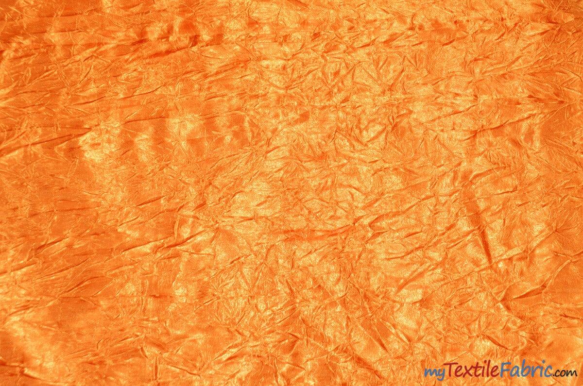Silky Crush Satin | Crush Charmeuse Bichon Satin | 54" Wide | Continuous Yards | Multiple Colors | Fabric mytextilefabric Yards Orange