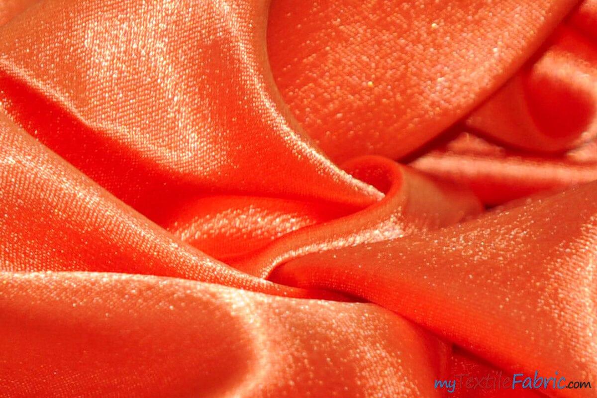 Superior Quality Crepe Back Satin | Japan Quality | 60" Wide | Continuous Yards | Multiple Colors | Fabric mytextilefabric Yards Orange