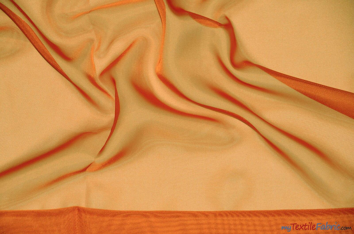IFR Sheer Voile Fabric | 40 Colors | 120" Wide x 120 Yard Bolt | Wholesale Bolt for Wedding and Drape Panels and Home Curtain Panel | Fabric mytextilefabric Bolts Orange