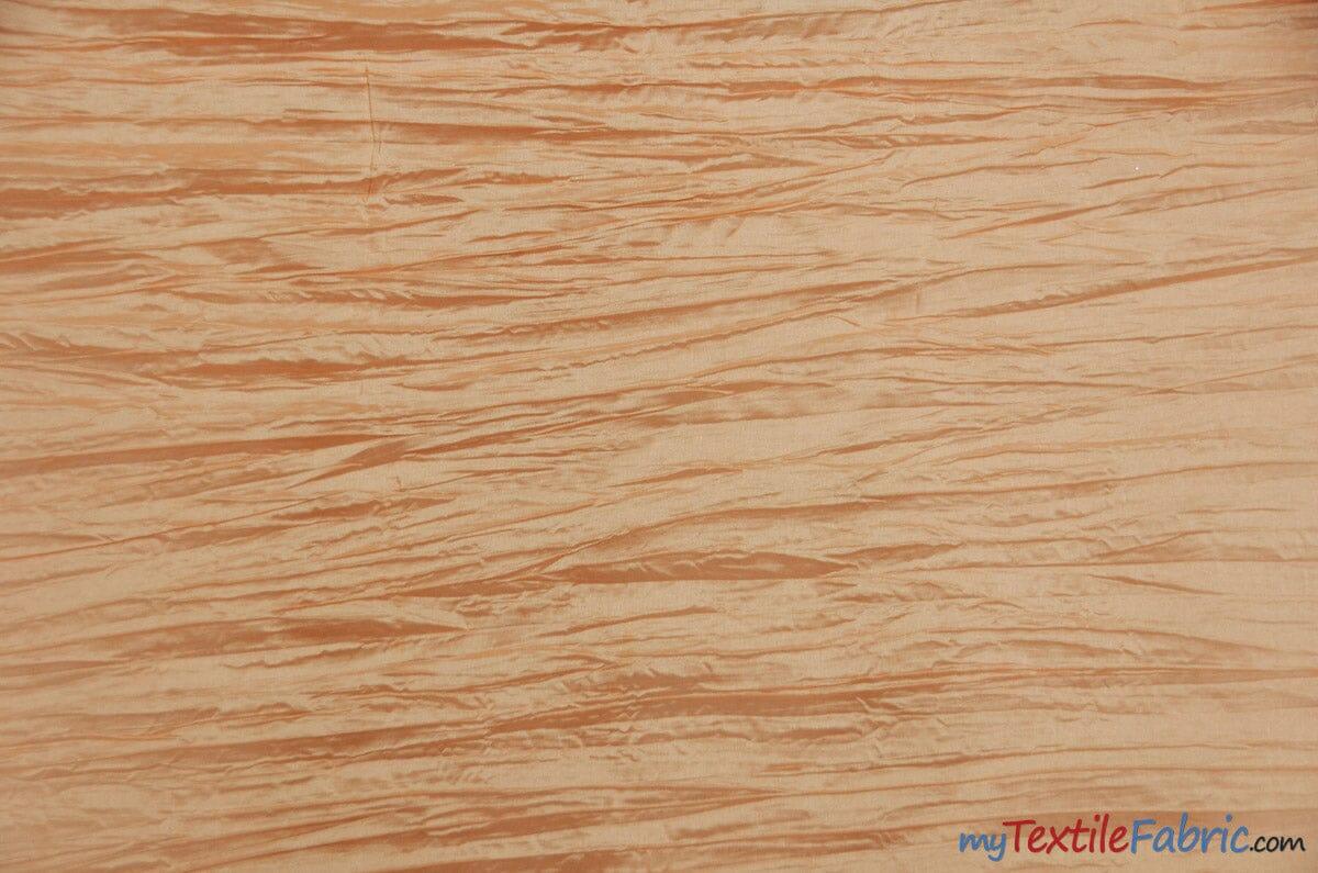 Crease Taffeta Fabric | Crush Taffeta | 52" Wide | Continuous Yards | Multiple Colors | Fabric mytextilefabric Yards Peach