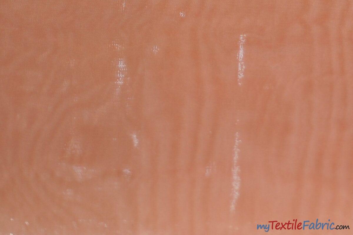 Soft and Smooth Mirror Organza Fabric | 60" Wide | Continuous Yards | Multiple Colors | Fabric mytextilefabric Yards Peach