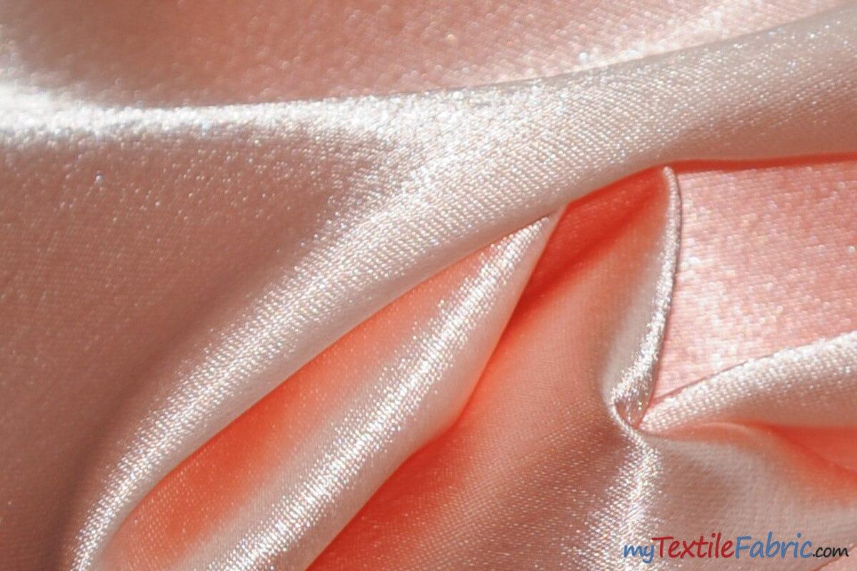 Superior Quality Crepe Back Satin | Japan Quality | 60" Wide | Continuous Yards | Multiple Colors | Fabric mytextilefabric Yards Peach
