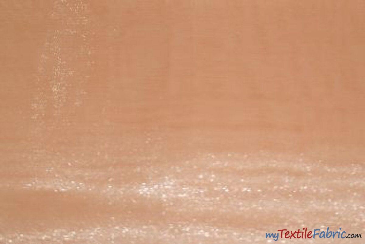 Crystal Organza Fabric | Sparkle Sheer Organza | 60" Wide | Continuous Yards | Multiple Colors | Fabric mytextilefabric Yards Peach