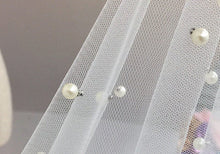 Load image into Gallery viewer, Very Soft Tulle with Pearls | Tulle with Beads | 52&quot; Wide | Bridal Veil Tulle, Wedding Dress | Fabric mytextilefabric 
