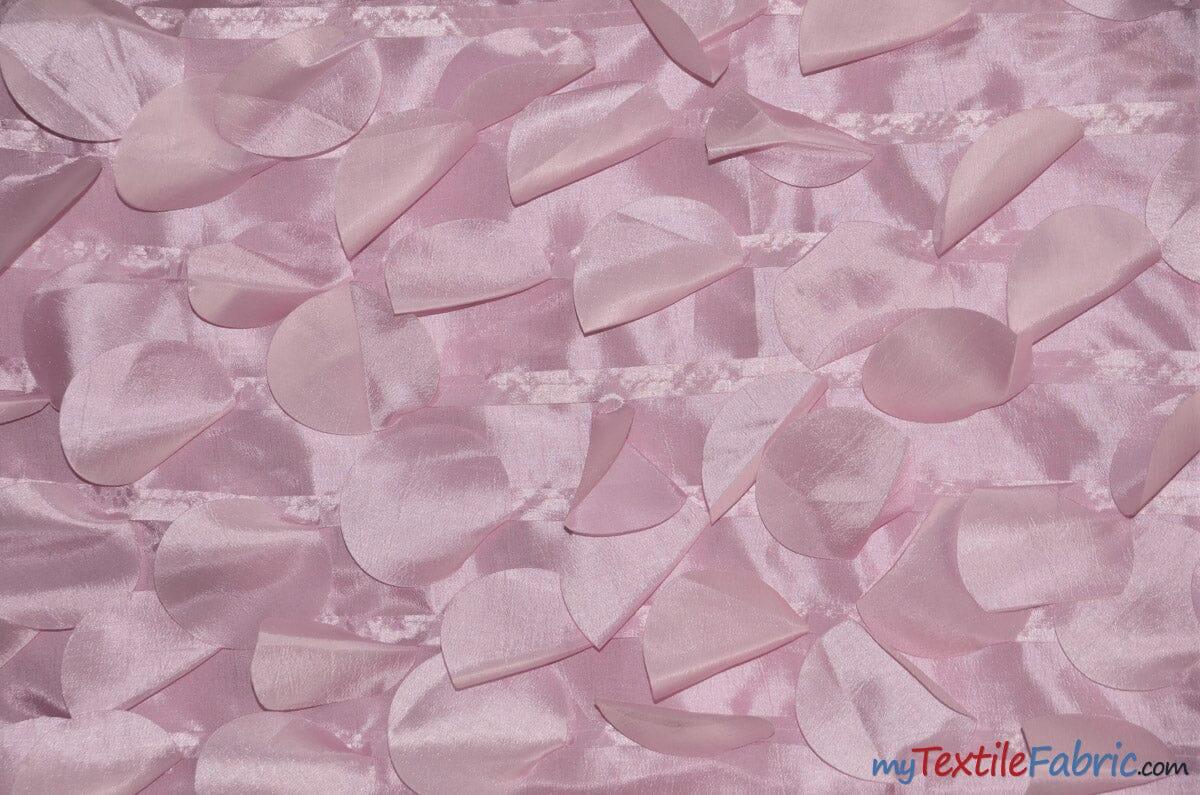 Petal Taffeta Fabric | Hanging Round Petal Taffeta | 57" Wide | Multiple Colors Fabric mytextilefabric Yards Pink