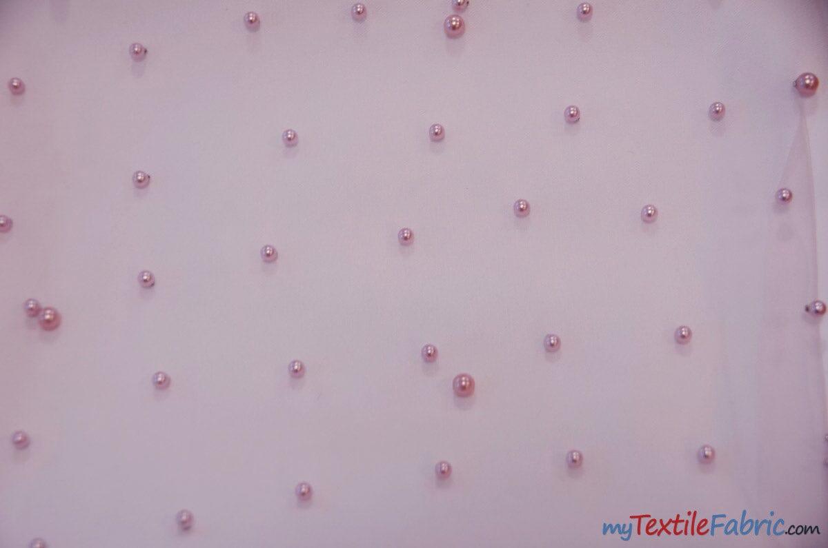 Very Soft Tulle with Pearls | Tulle with Beads | 52" Wide | Bridal Veil Tulle, Wedding Dress | Fabric mytextilefabric Yards Pink