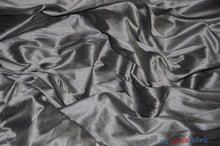 Load image into Gallery viewer, Polyester Silk Fabric | Faux Silk | Polyester Dupioni Fabric | Sample Swatch | 54&quot; Wide | Multiple Colors | Fabric mytextilefabric Sample Swatches Platinum 
