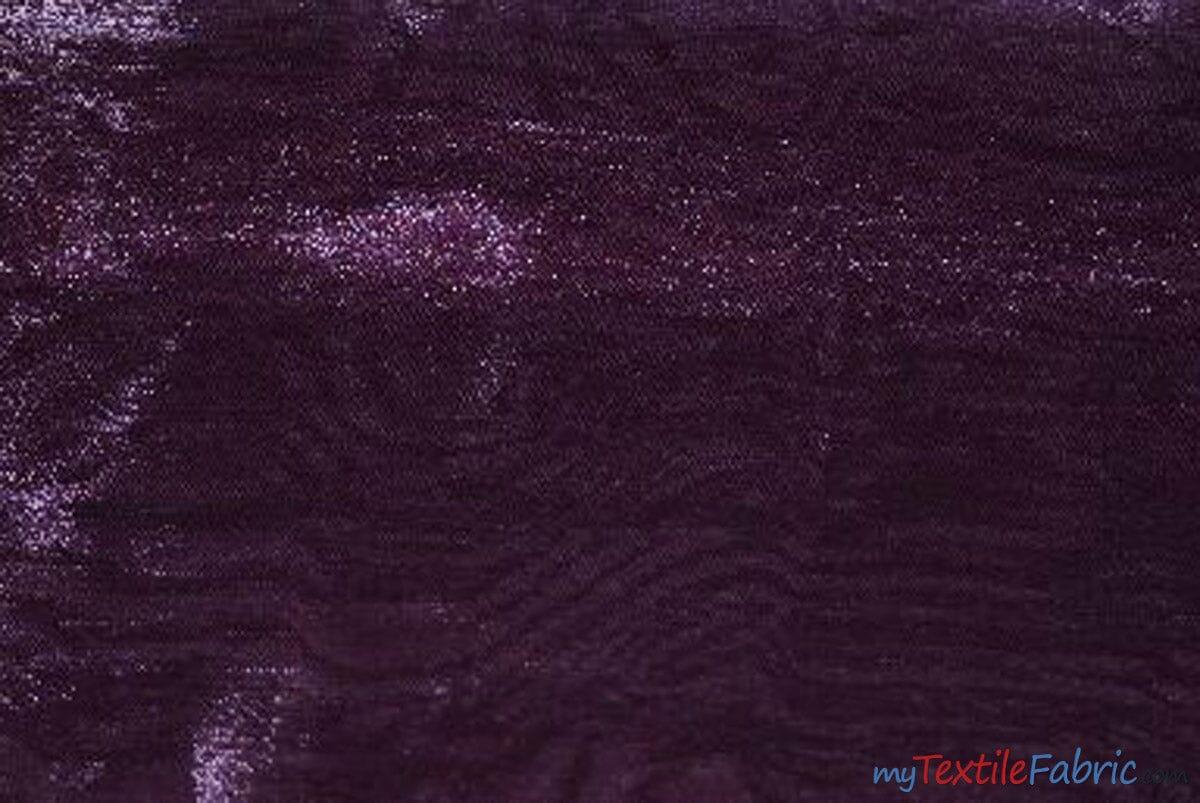 Crystal Organza Fabric | Sparkle Sheer Organza | 60" Wide | Continuous Yards | Multiple Colors | Fabric mytextilefabric Yards Plum