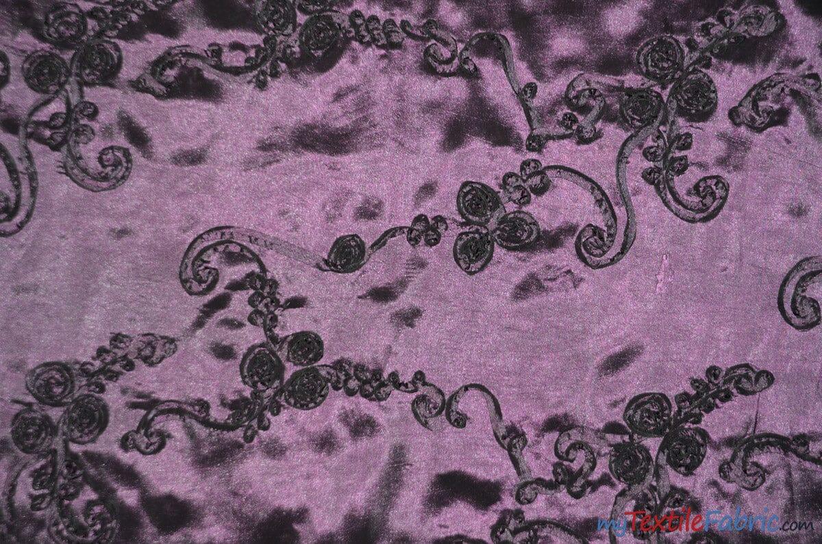 Ribbon Taffeta Fabric | Ribbon Cord Taffeta Embroidery | 54" Wide | Multiple Colors | Fabric mytextilefabric Yards Plum