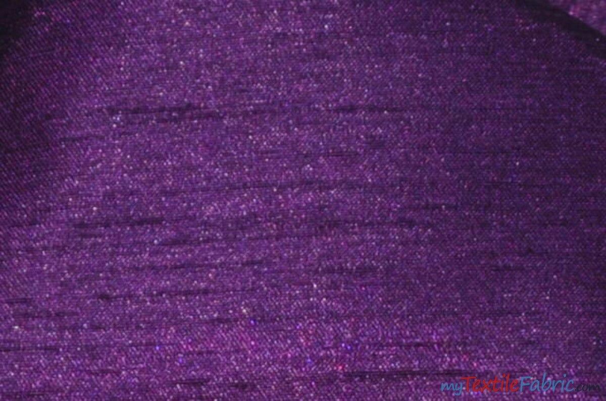 Shantung Satin Fabric | Satin Dupioni Silk Fabric | 60" Wide | Multiple Colors | Continuous Yards | Fabric mytextilefabric Yards Plum