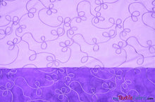 Load image into Gallery viewer, Fantasia Organza Embroidery Fabric | Embroidered Floral Sheer | 54&quot; Wide | Multiple Colors | Fabric mytextilefabric Yards Purple 
