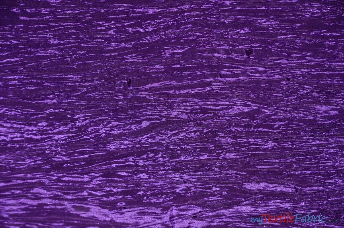 Crease Taffeta Fabric | Crush Taffeta | 52" Wide | Continuous Yards | Multiple Colors | Fabric mytextilefabric Yards Purple