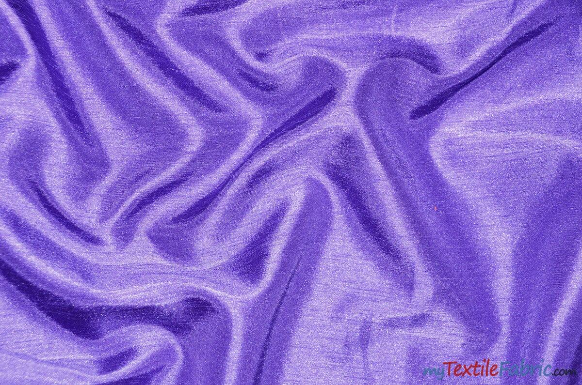 Shantung Satin Fabric | Satin Dupioni Silk Fabric | 60" Wide | Multiple Colors | Continuous Yards | Fabric mytextilefabric Yards Purple
