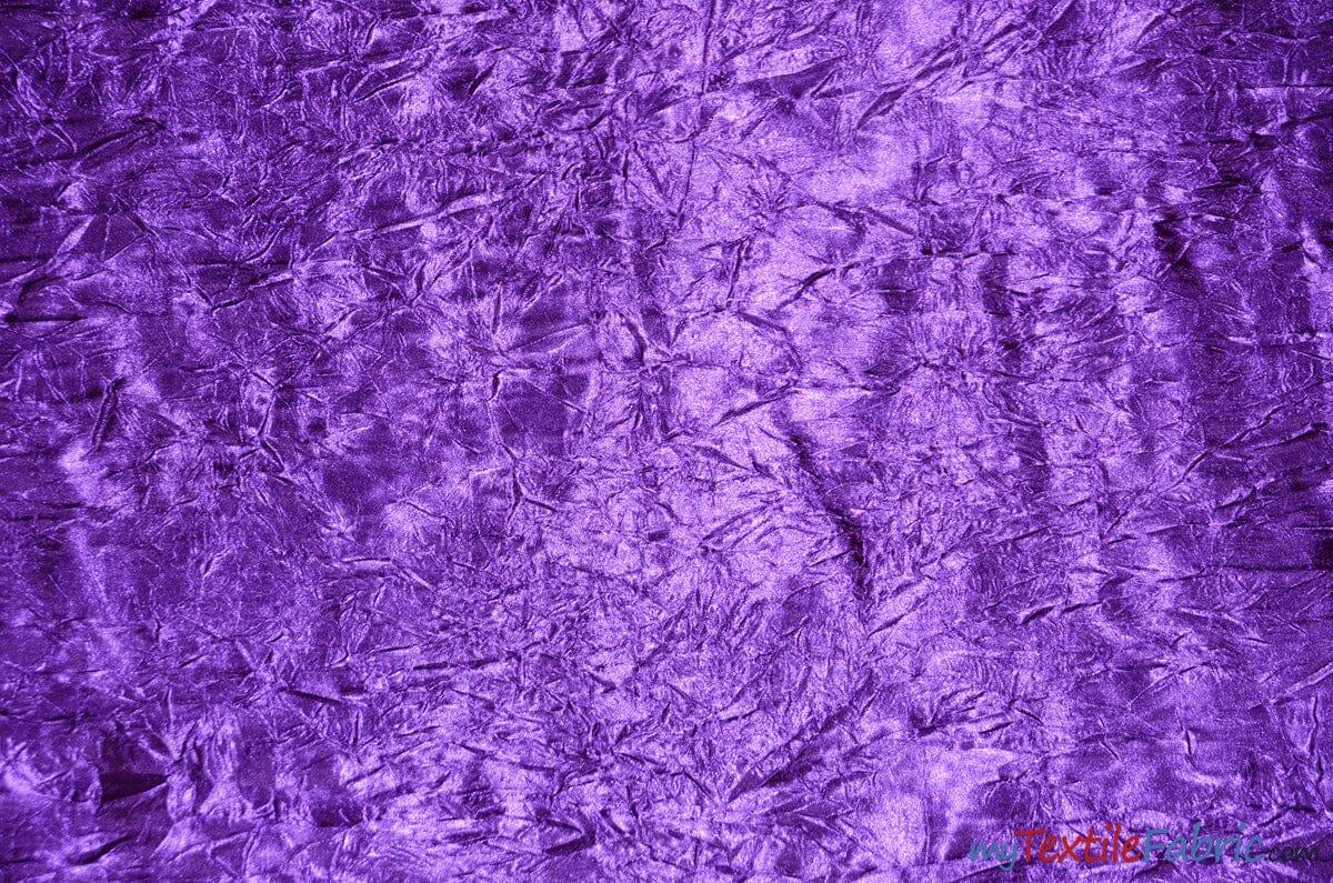 Silky Crush Satin | Crush Charmeuse Bichon Satin | 54" Wide | Continuous Yards | Multiple Colors | Fabric mytextilefabric Yards Purple