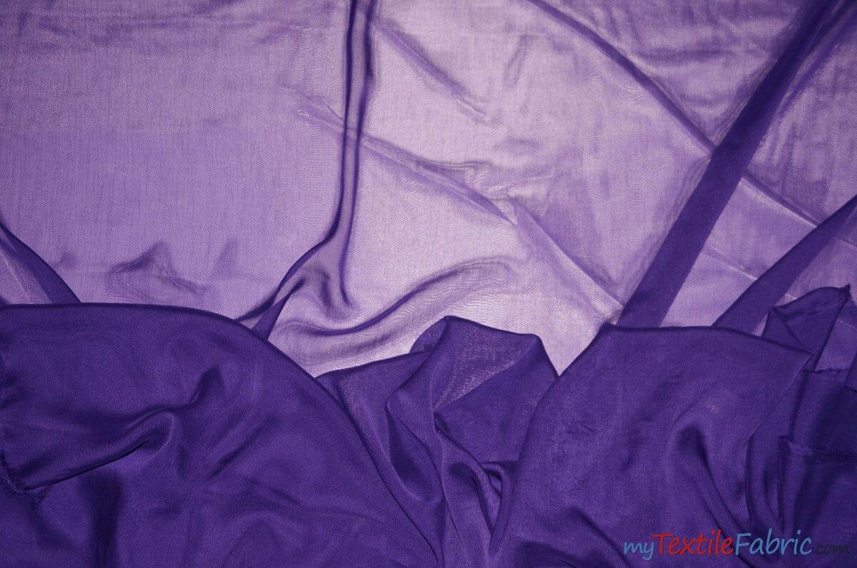 Two Tone Chiffon Fabric | Iridescent Chiffon Fabric | 60" Wide | Clean Edge | Multiple Colors | Continuous Yards | Fabric mytextilefabric Yards Purple