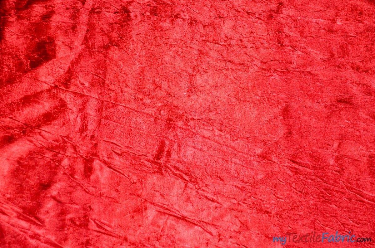 Silky Crush Satin | Crush Charmeuse Bichon Satin | 54" Wide | Continuous Yards | Multiple Colors | Fabric mytextilefabric Yards Red