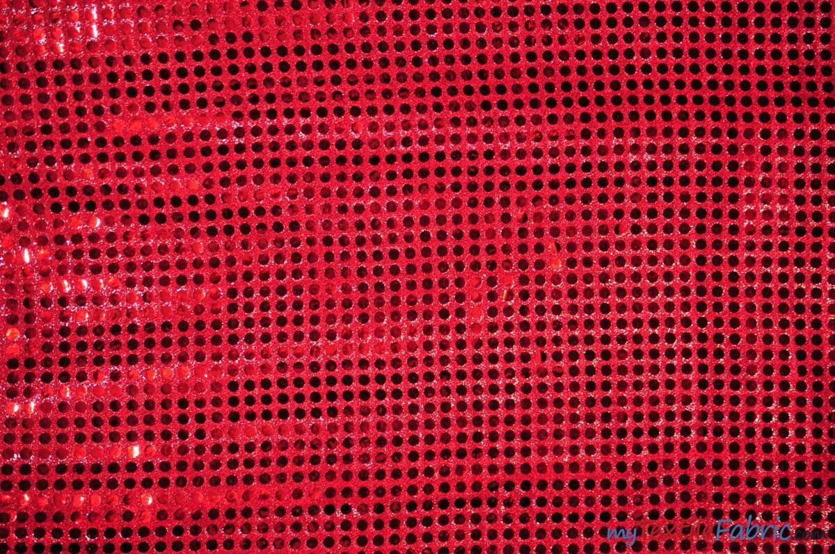 Confetti Dot Sequins Fabric | 6mm Sequins Fabric | 45" Wide | Glued 6mm Sequins Fabric | Costume Cosplay Fashion Decoration | Fabric mytextilefabric Yards Red