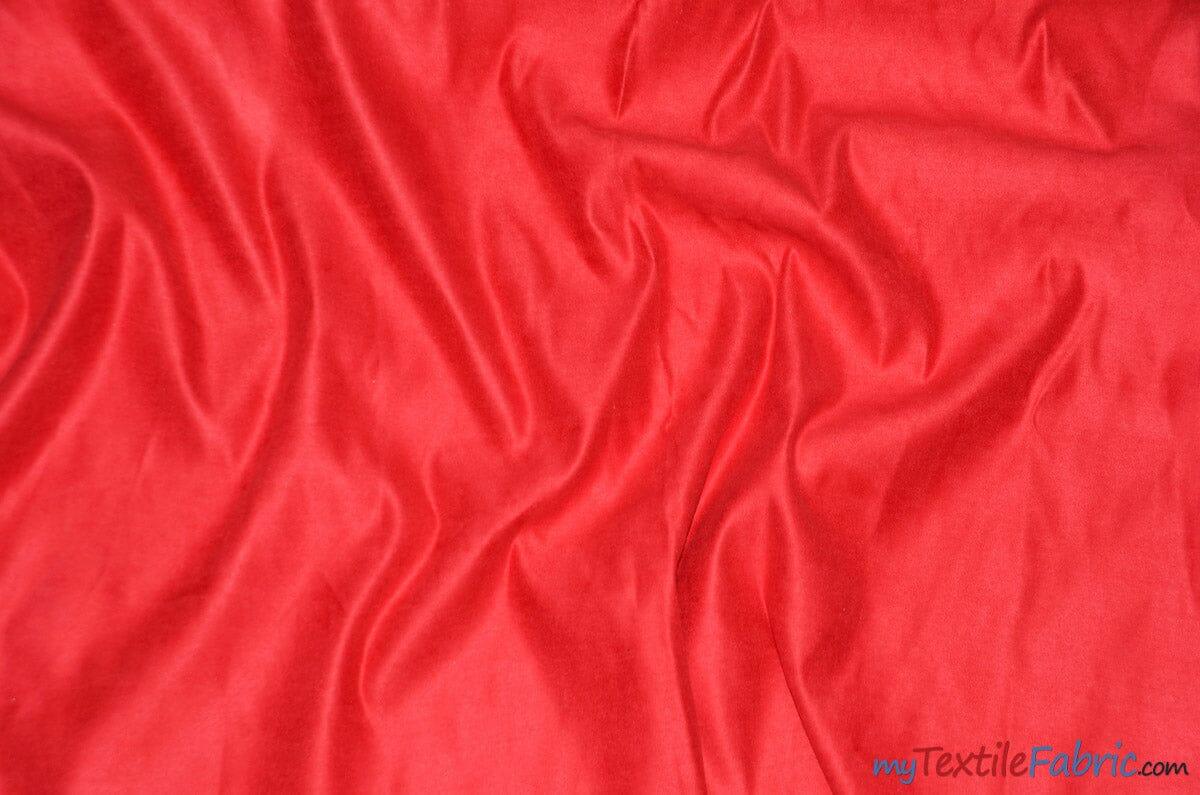 Suede Fabric | Microsuede | 40 Colors | 60" Wide | Faux Suede | Upholstery Weight, Tablecloth, Bags, Pouches, Cosplay, Costume | Continuous Yards | Fabric mytextilefabric Yards Red
