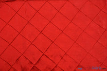 Load image into Gallery viewer, Taffeta Pintuck Fabric | 4&quot;x4&quot; Diamond | Diamond Taffeta Fabric | 58&quot; Wide | Multiple Colors | Continuous Yards | Fabric mytextilefabric Yards Red 

