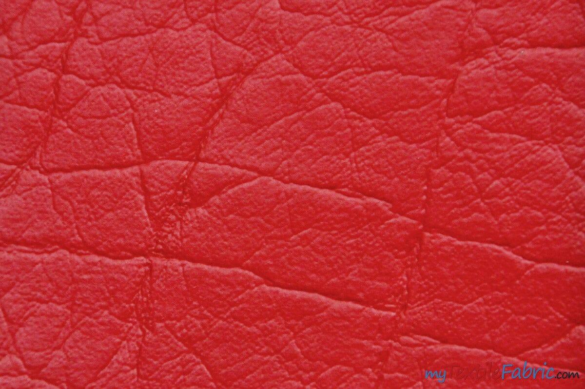 Heavy Duty Textured Vinyl | Upholstery Weight Vinyl | 54" Wide | Multiple Colors | Imitation Leather | Fabric mytextilefabric Yards Red