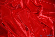 Load image into Gallery viewer, Soft and Plush Stretch Velvet Fabric | Stretch Velvet Spandex | 58&quot; Wide | Spandex Velour for Apparel, Costume, Cosplay, Drapes | Fabric mytextilefabric Yards Red 
