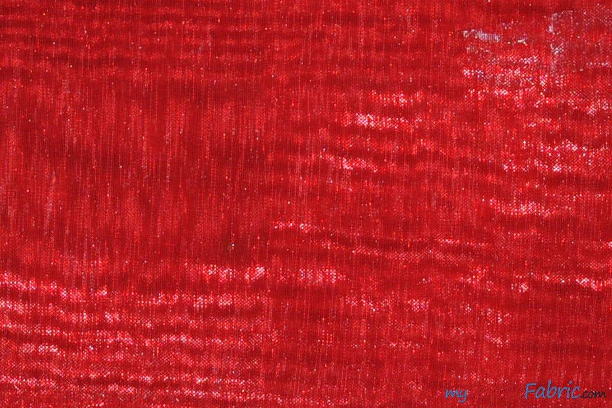 Soft and Smooth Mirror Organza Fabric | 60" Wide | Continuous Yards | Multiple Colors | Fabric mytextilefabric Yards Red