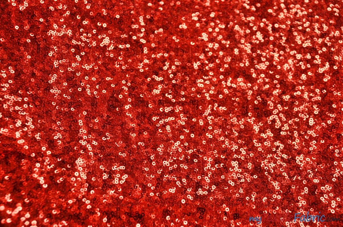 Glitz Mesh Sequins Fabric | 3mm Glitter Sequins | 52" Wide | Multiple Colors | Fabric mytextilefabric Yards Red