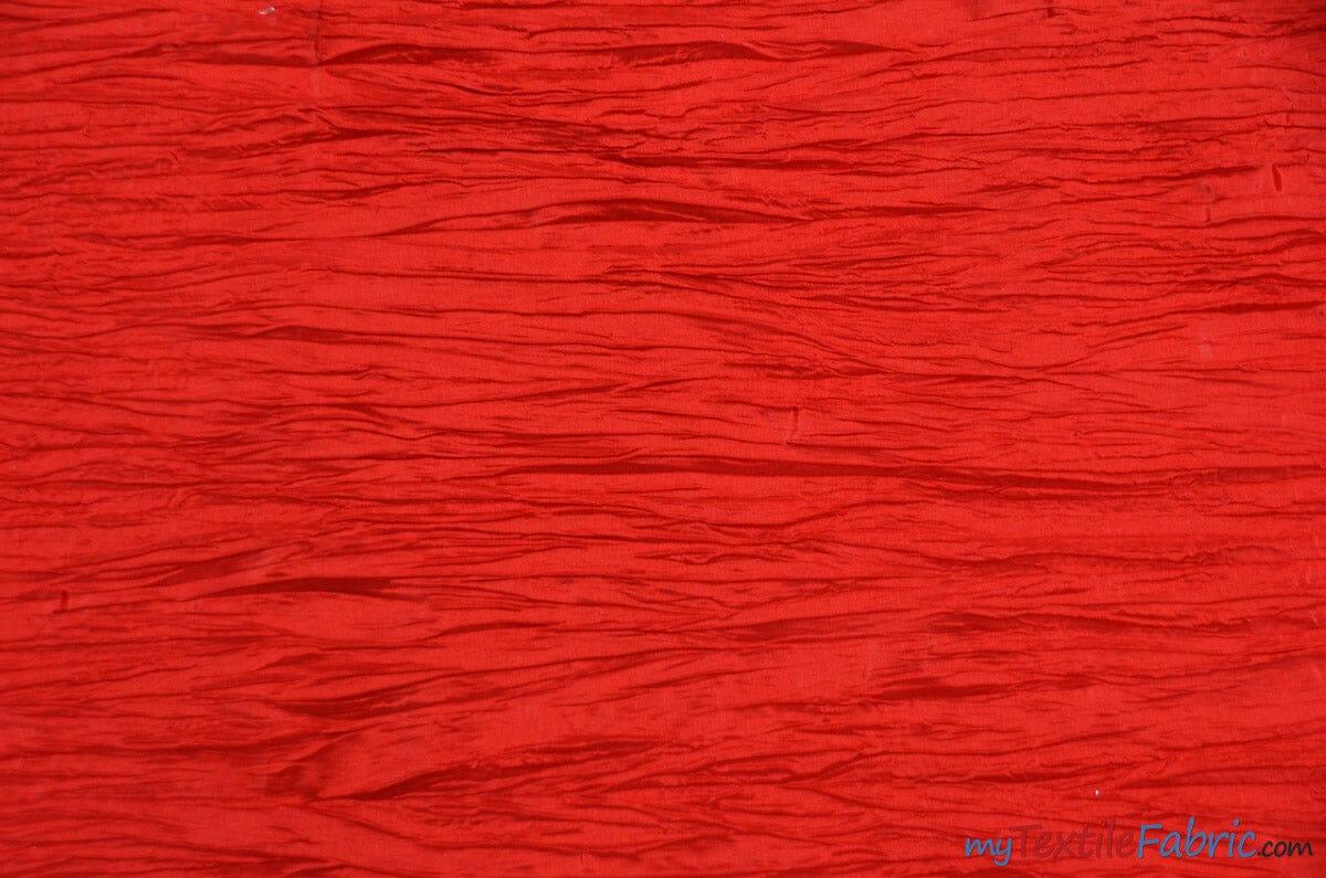 Crease Taffeta Fabric | Crush Taffeta | 52" Wide | Continuous Yards | Multiple Colors | Fabric mytextilefabric Yards Red