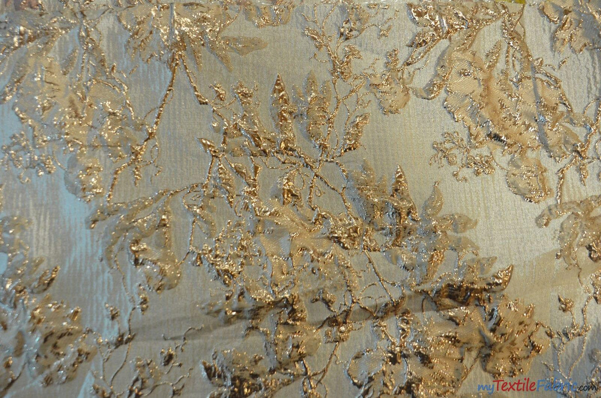 Floral Bubble Metallic Jacquard | Design 17709 | 54" Wide | Multiple Colors | Fabric mytextilefabric Yards Rose Gold