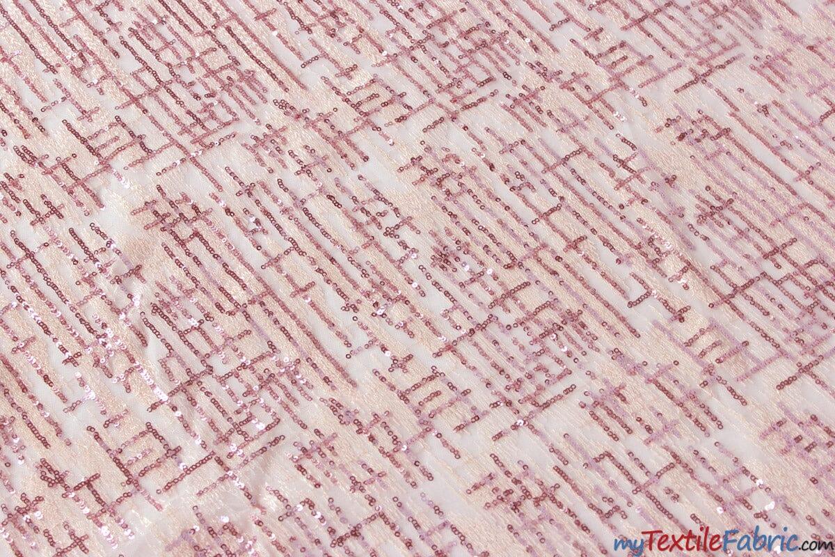 Sequins Everleigh Lace Fabric | Everleigh Embroidery | 52" Wide | Multiple Colors | Fabric mytextilefabric Yards Rose Petal