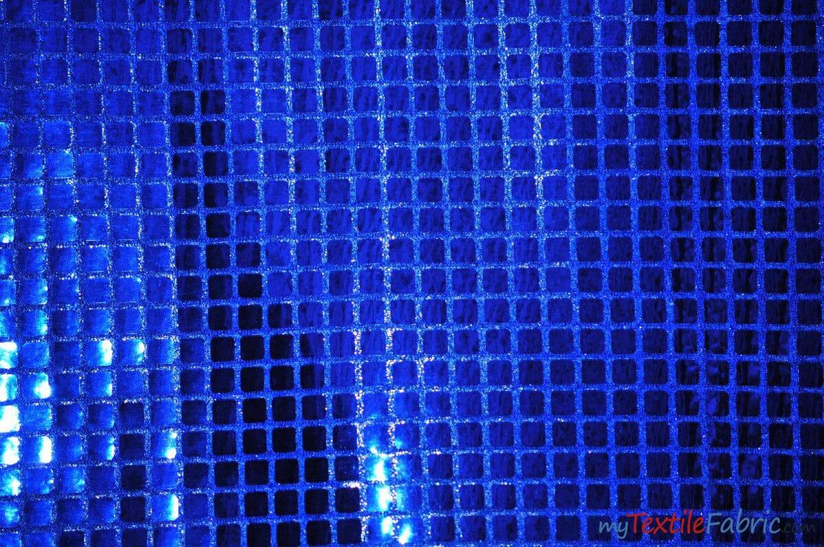 Square Sequins Fabric | Quad Sequins Fabric | 45" Wide | Multiple Colors | Decor and Costumes | Fabric mytextilefabric Yards Royal Blue