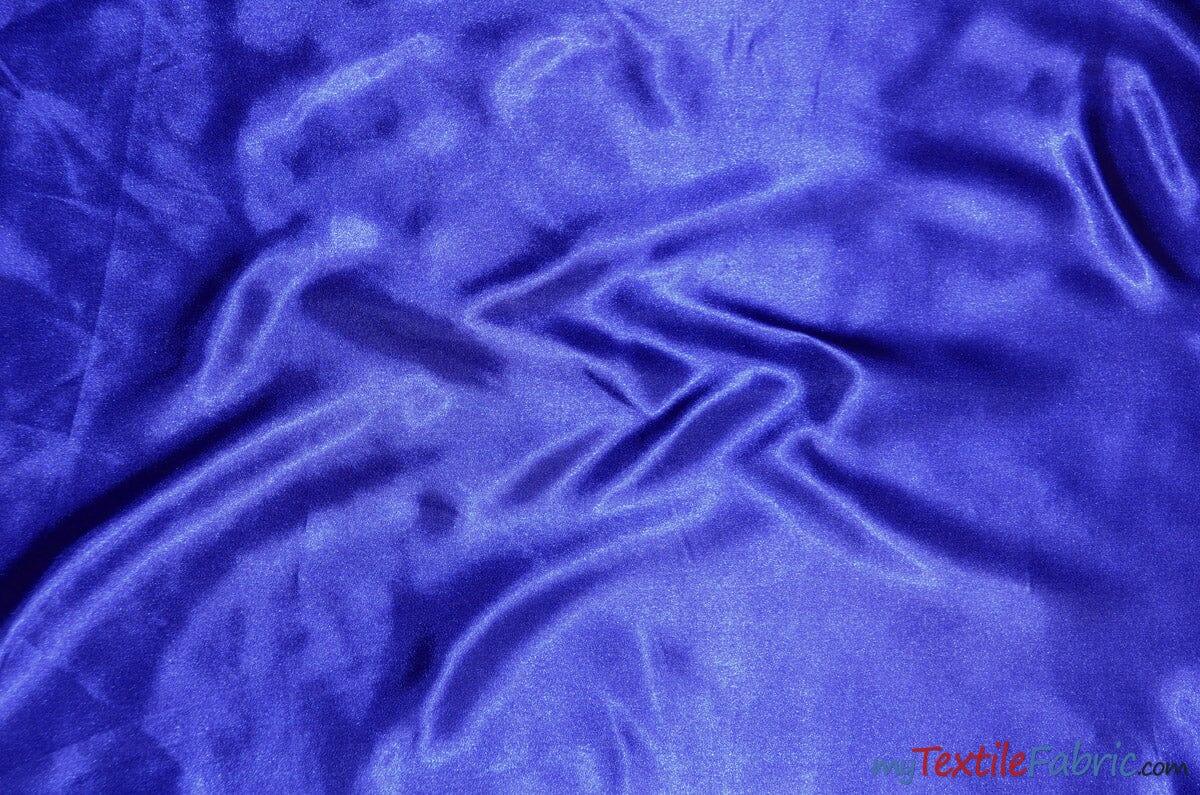 Silky Soft Medium Satin Fabric | Lightweight Event Drapery Satin | 60" Wide | Economic Satin by the Wholesale Bolt | Fabric mytextilefabric Bolts Royal Blue 0024