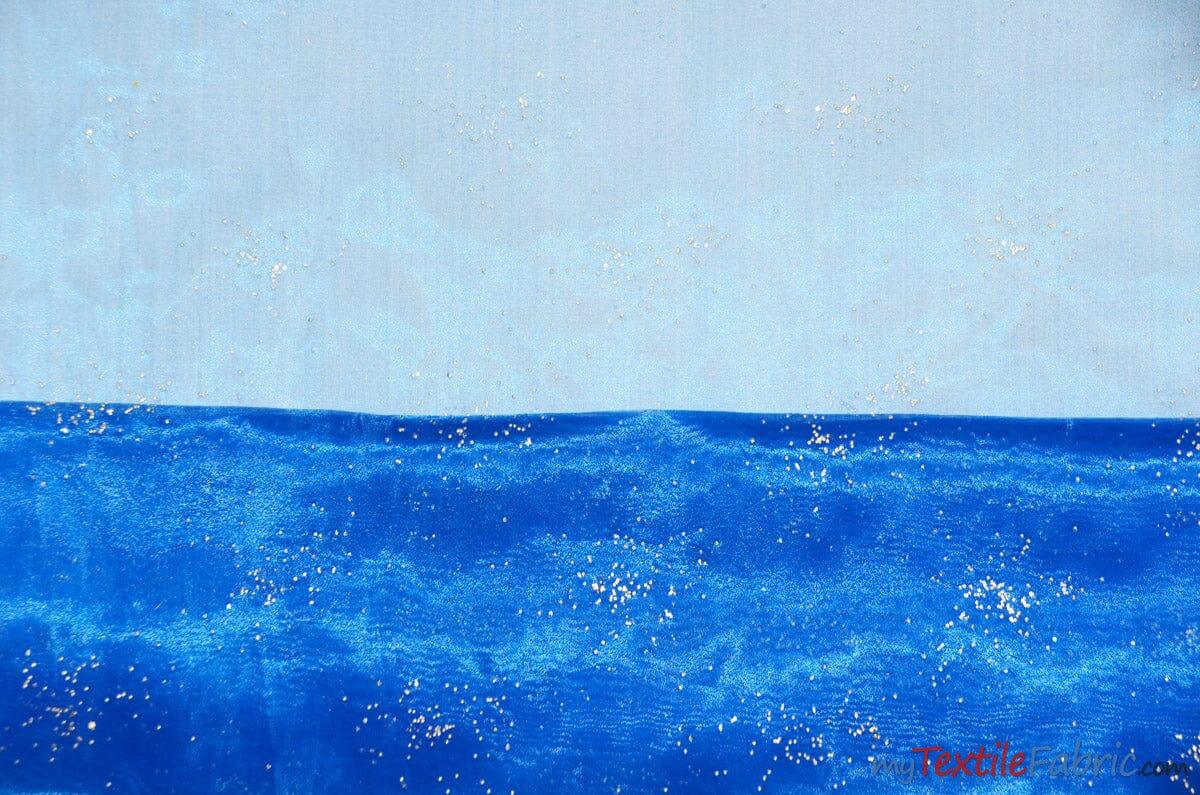 Sparkle Organza Fabric | Glitter Beads on Organza Fabric | 58" Wide | Fabric mytextilefabric Yards Royal Blue