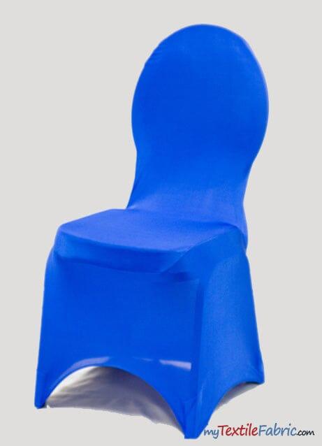 Spandex Chair Cover For Banquet Chairs | Chair Cover for Wedding, Event, Ballroom | Stretch Chair Cover | Multiple Colors | Fabric mytextilefabric By Piece Royal Blue
