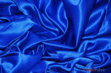 Load image into Gallery viewer, L&#39;Amour Satin Fabric | Polyester Matte Satin | Peau De Soie | 60&quot; Wide | Continuous Yards | Wedding Dress, Tablecloth, Multiple Colors | Fabric mytextilefabric Yards Royal Blue 
