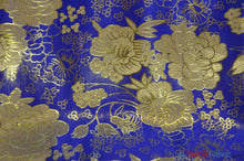 Load image into Gallery viewer, Oriental Metallic Flower Brocade | Metallic Brocade B23 | 58&quot; Wide | Chinese Brocade Fabric | Fabric mytextilefabric Yards Royal 
