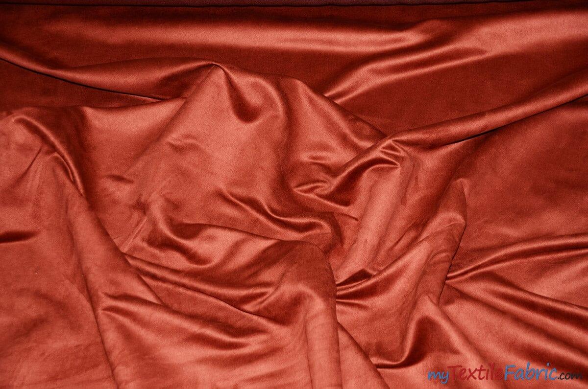 Suede Fabric | Microsuede | 40 Colors | 60" Wide | Faux Suede | Upholstery Weight, Tablecloth, Bags, Pouches, Cosplay, Costume | Sample Swatch | Fabric mytextilefabric Sample Swatches Rust