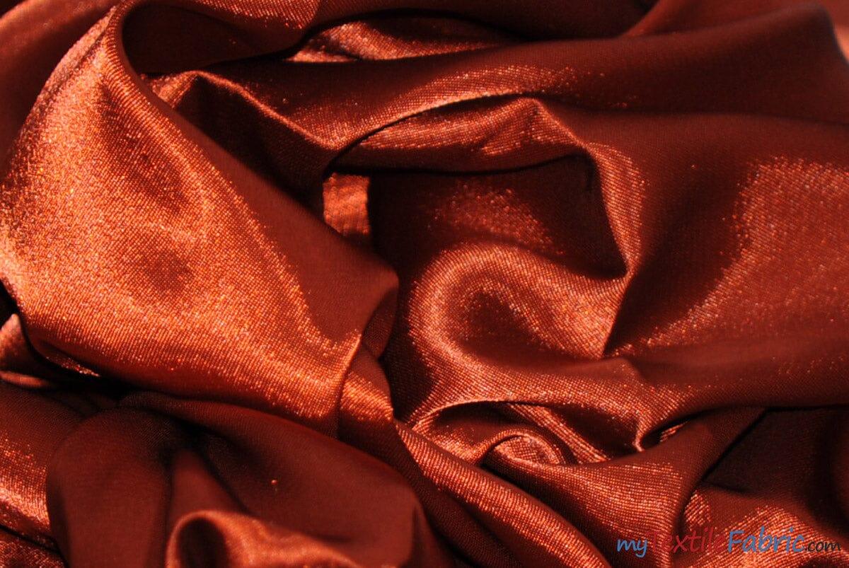Silky Soft Medium Satin Fabric | Lightweight Event Drapery Satin | 60" Wide | Economic Satin by the Wholesale Bolt | Fabric mytextilefabric Bolts Rust 0014