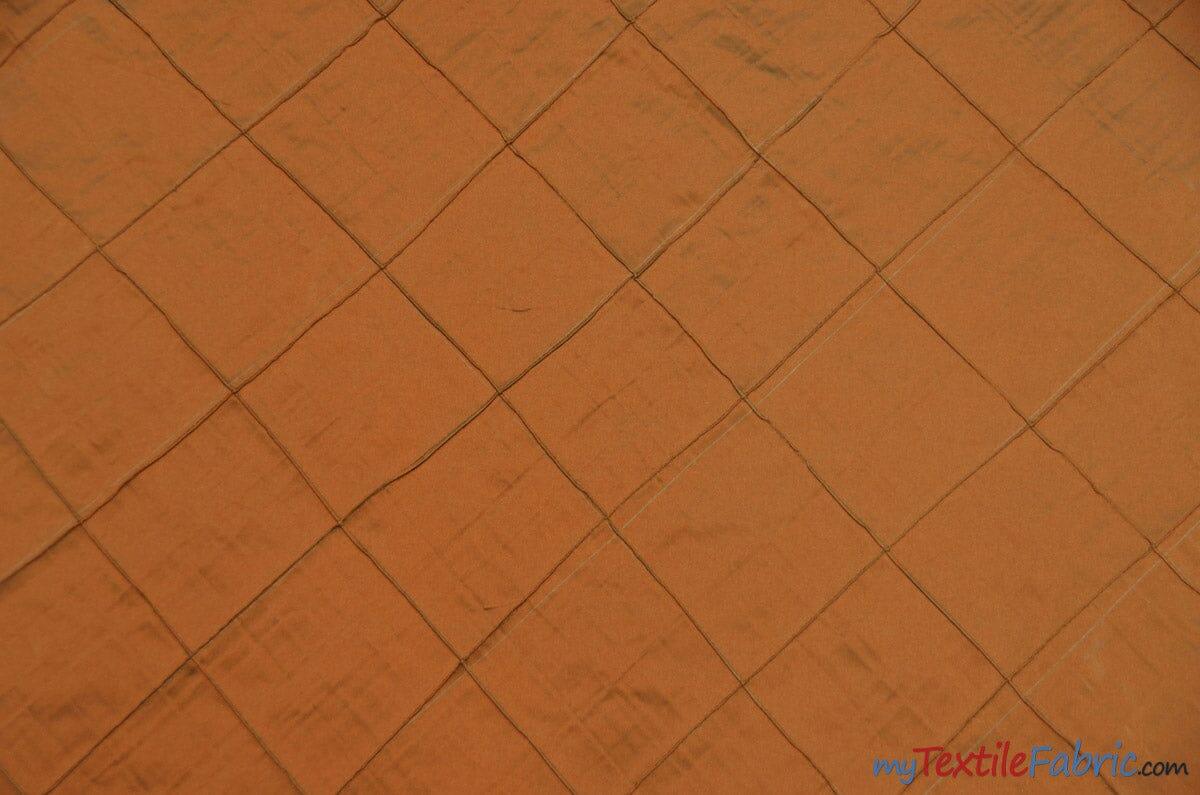 Taffeta Pintuck Fabric | 4"x4" Diamond | Diamond Taffeta Fabric | 58" Wide | Multiple Colors | Continuous Yards | Fabric mytextilefabric Yards Rust