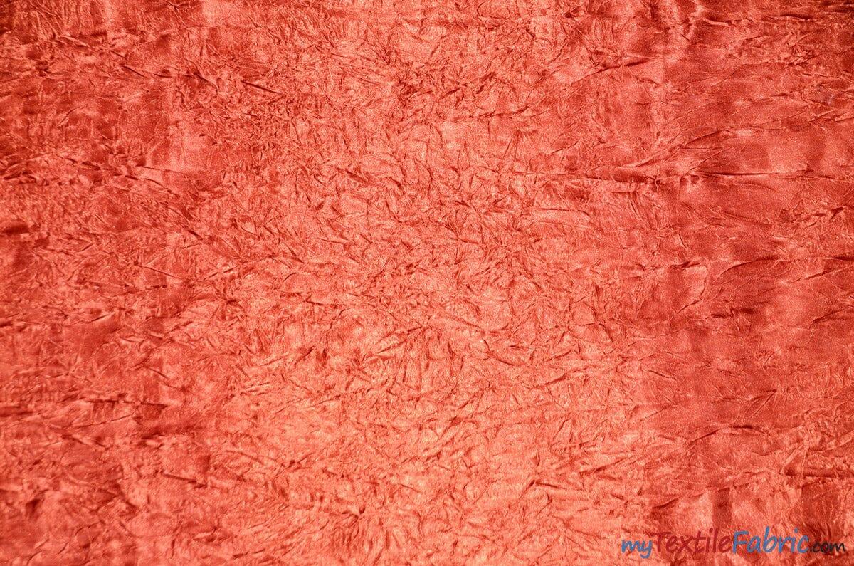 Silky Crush Satin | Crush Charmeuse Bichon Satin | 54" Wide | Continuous Yards | Multiple Colors | Fabric mytextilefabric Yards Rust