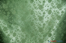 Load image into Gallery viewer, Satin Jacquard | Satin Flower Brocade | Sample Swatch 3&quot;x3&quot; | Fabric mytextilefabric Sample Swatches Sage 
