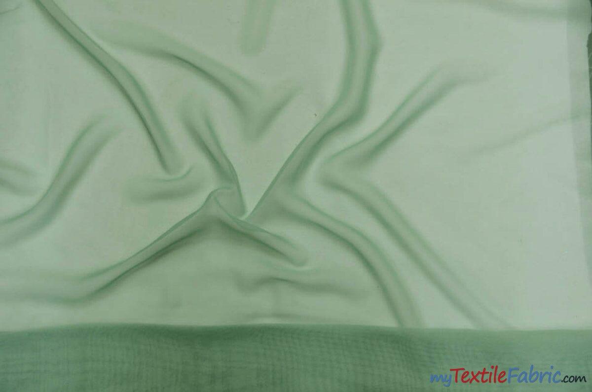 Double Georgette Fabric | 100% Polyester | 60" Wide | Multiple Colors | Poly Georgette Fabric | Fabric mytextilefabric Yards Sage