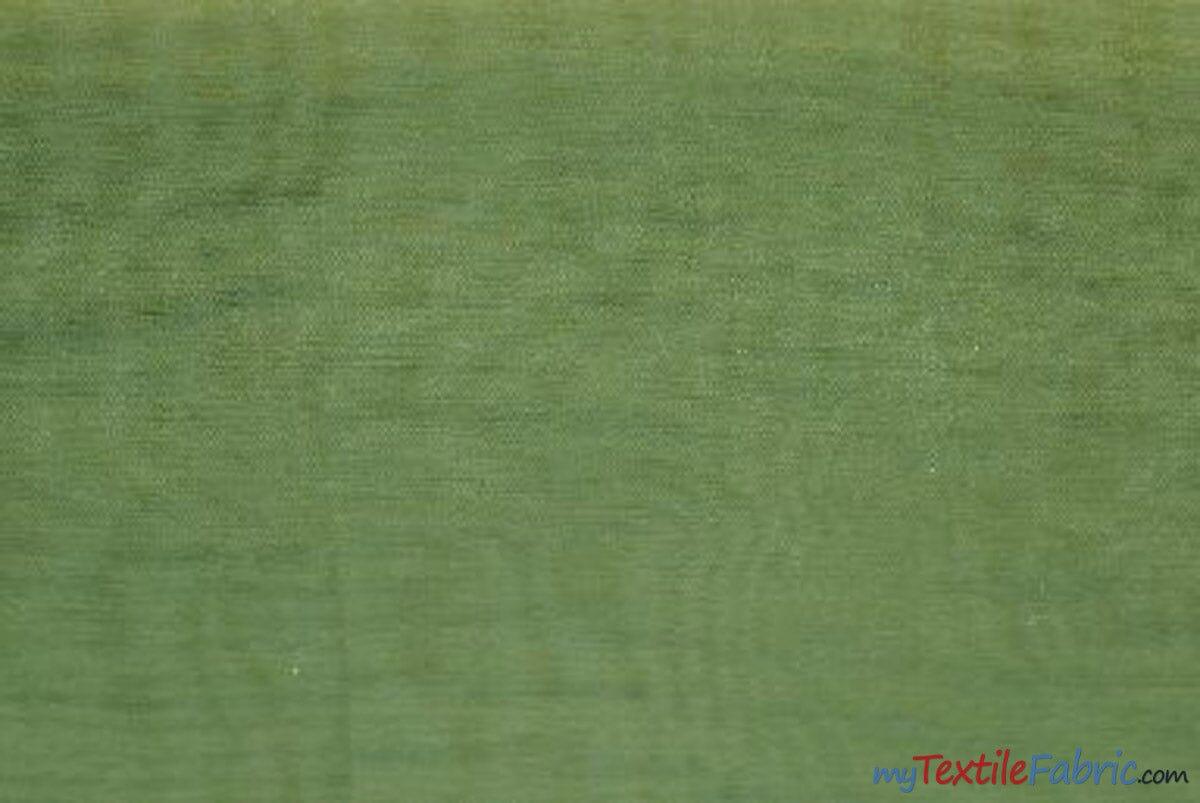 Crystal Organza Fabric | Sparkle Sheer Organza | 60" Wide | Continuous Yards | Multiple Colors | Fabric mytextilefabric Yards Sage